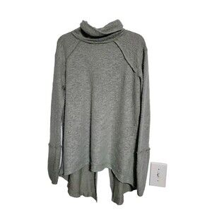 Andree By Unit Tara Top Turtleneck Split Back Long Sleeve Rust Grey L